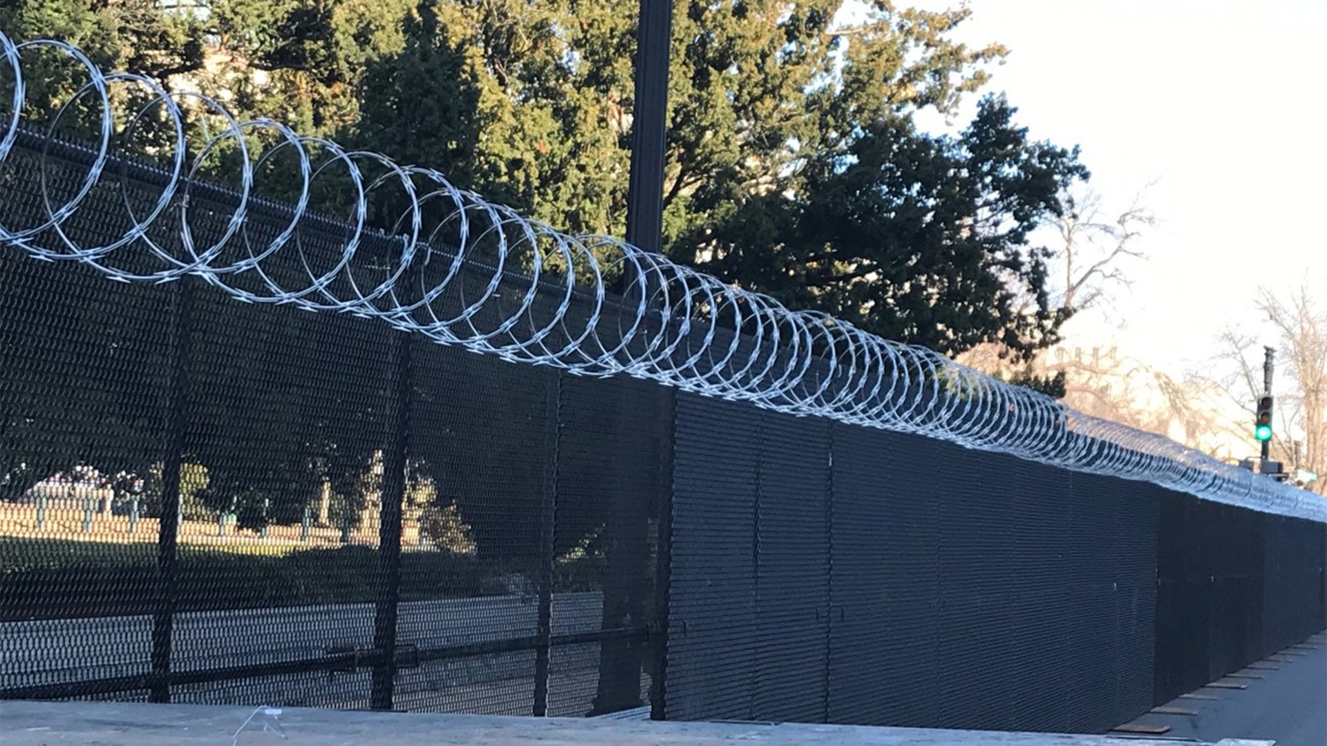 Razor wire around US Capitol