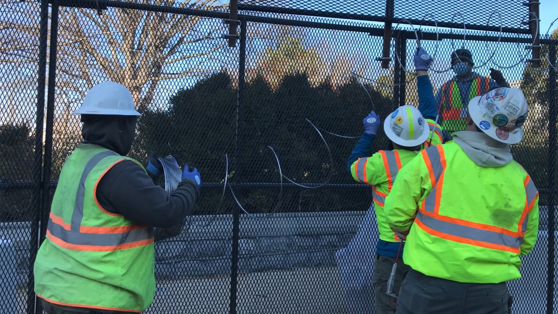 Razor wire being put up around US Capitol