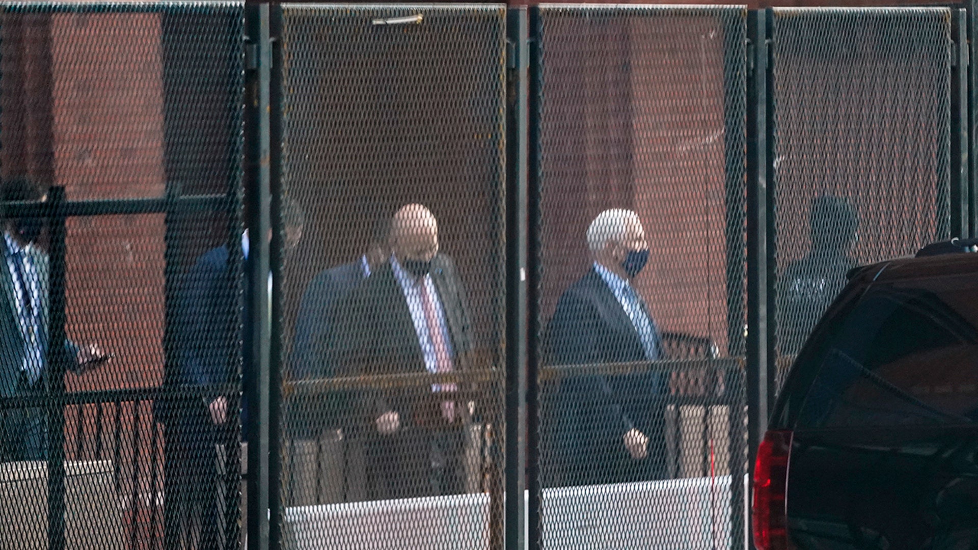 Vice President Mike Pence leaves after visiting the New Executive Office Building Thursday, Jan. 14, 2021, in Washington. (AP Photo/Alex Brandon, Pool)