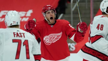 Fabbri's late goal lifts Red Wings over Hurricanes 4-2