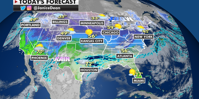 The national forecast for Thursday, Jan. 21. (Fox News)