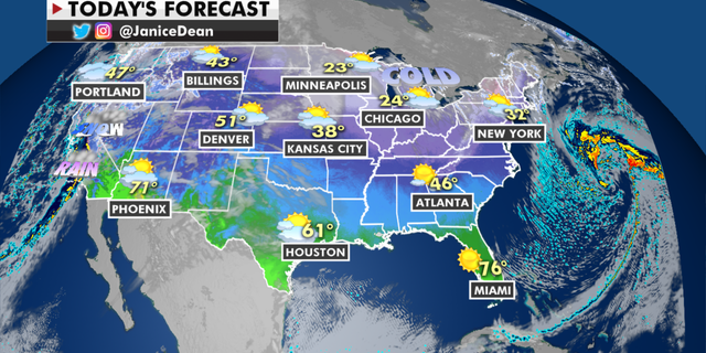 The national forecast for Thursday, Jan. 28. (Fox News)