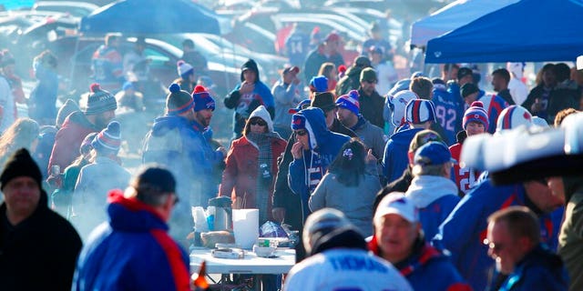 Fans arrive to tailgate before an NFL football game between the Buffalo Bills and the Jacksonville Jaguars in Orchard Park, N.Y., Nov. 27, 2016 photo. (AP Photo/Bill Wippert, File)