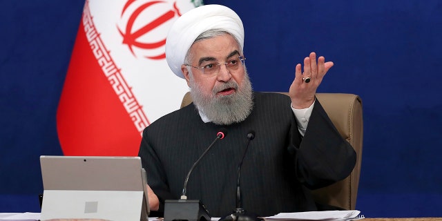 Iranian President Hassan Rouhani speaks during a cabinet meeting in Tehran, Iran, on Wednesday, Jan. 6. (Iranian Presidency Office/AP)