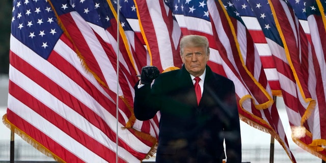 President Trump arrives to speak at a rally Wednesday, Jan. 6, 2021, in Washington. (AP Photo/Jacquelyn Martin)