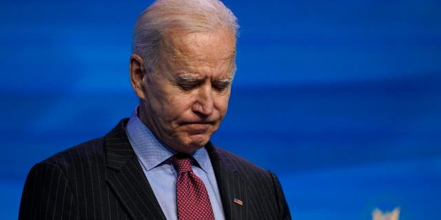 FILE - In this Jan. 8, 2021, file photo President-elect Joe Biden speaks during an event at The Queen theater in Wilmington, Del. 