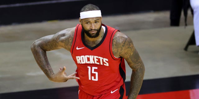 Rockets' DeMarcus Cousins ​​during a Los Angeles Lakers game on Jan. 10, 2021, in Houston.