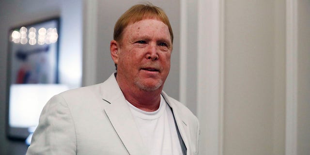 Oakland Raiders owner Mark Davis arrives to the NFL football owners meeting in Key Biscayne, Fla., May 22, 2019.