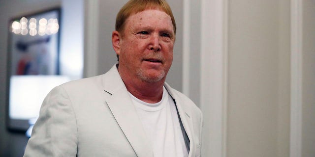 Oakland Raiders owner Mark Davis arrives to the NFL football owners meeting in Key Biscayne, Fla., May 22, 2019.