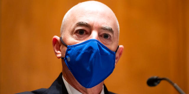 Homeland Security Secretary nominee Alejandro Mayorkas testifies during his confirmation hearing in the Senate Homeland Security and Governmental Affairs Committee on Tuesday, Jan. 19, 2021, on Capitol Hill in Washington. (Bill Clark/Pool via AP)