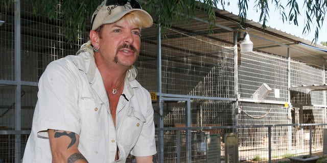 FILE - In this Aug. 28, 2013, file photo, Joseph Maldonado-Passage, also known as Joe Exotic, is seen at the zoo he used to run in Wynnewood, Okla.