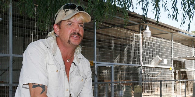 Joseph Maldonado-Passage, also known as Joe Exotic, is seen at the zoo he ran in Wynnewood, Oklahoma on August 28, 2013 (Associated Press)