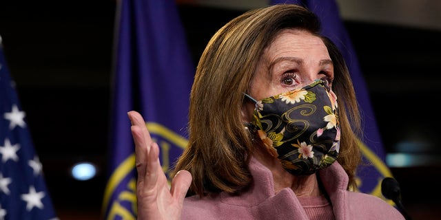 House Speaker Nancy Pelosi of Calif., speaks during a news conference on Capitol Hill in Washington, Thursday, Jan. 21, 2021. 