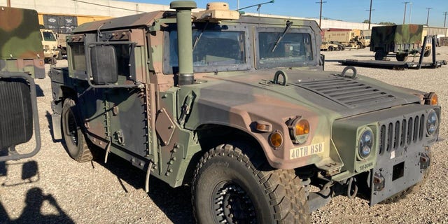 The armored military vehicle was stolen from the National Guard Armory in Bell, Calif., on Friday morning, federal authorities said.