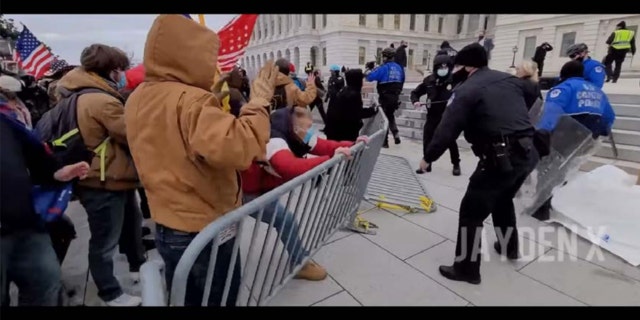 A screengrab from Sullivan's video outside the Capitol
