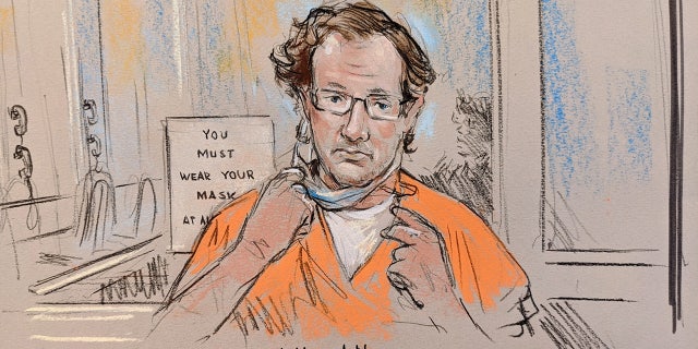 Courtroom sketch of Cleveland Meredith. (William Hennessy Jr./CourtroomArt.com)