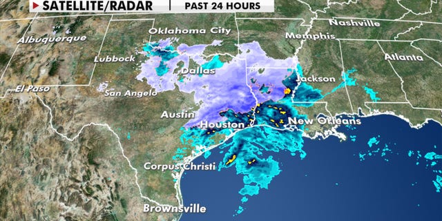 Satellite/radar graphic for the past 24 hours. Jan. 11, 2021.