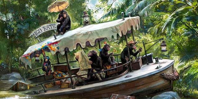 An illustration published by Disney Parks Blog of a new scene in the works at the Jungle Cruise ride.