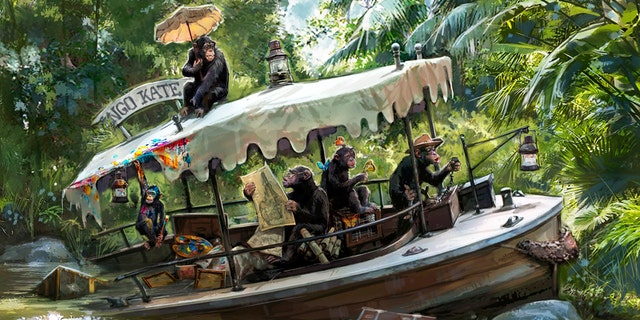 An illustration posted by the Disney Parks Blog of a new scene in the works on the Jungle Cruise.