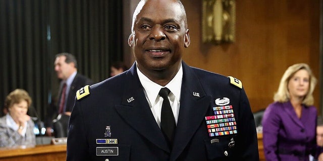 Gen. Lloyd Austin III, then-commander of U.S. Central Command, prepares to testify before the Senate Armed Services Committee about the ongoing U.S. military operations to counter the Islamic State in 2015 in Washington, D.C. (Getty Images)