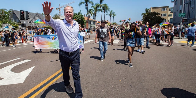 San Diego Mayor Kevin Faulconer participates in the San Diego Pride Parade at Balboa Park on July 14, 2018 in San Diego, California.  