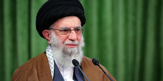 Iranian Supreme Leader Ali Khamenei gives a live broadcast on state television 