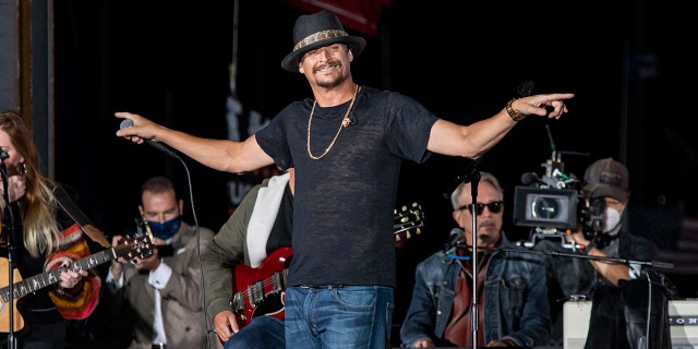 Kid Rock got political in announcing his upcoming tour.