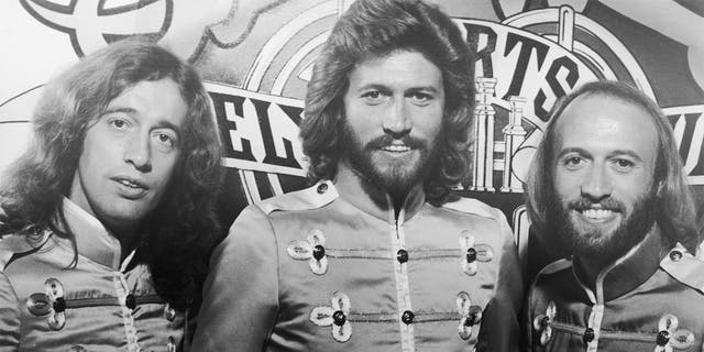 LR: Brothers Robin, Barry and Maurice Gibb of the Bee Gees.