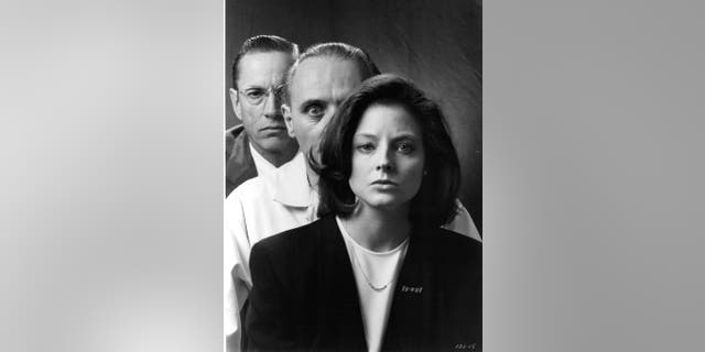 From left: Actors Scott Glenn, Anthony Hopkins and actress Jodie Foster pose for the movie 'The Silence of the Lambs,' circa 1991.
