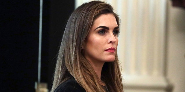 Hope Hicks attends President Trumps cabinet meeting in the East Room of the White House on May 19, in Washington, DC. Earlier in the day President Trump met with members of the Senate GOP. (Photo by Alex Wong/Getty Images)