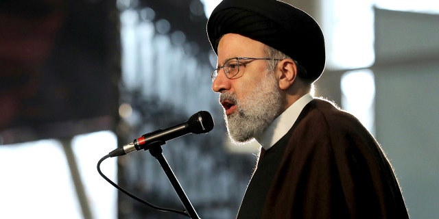 Ebrahim Raisi, head of Iran's judiciary, speaks during a ceremony on the occasion of first anniversary of death of late Iranian Revolutionary Guards Corps (IRGC) general and commander of the Quds Force Qasem Soleimani, in Tehran, Iran, Friday, Jan. 1, 2021. (Associated Press)