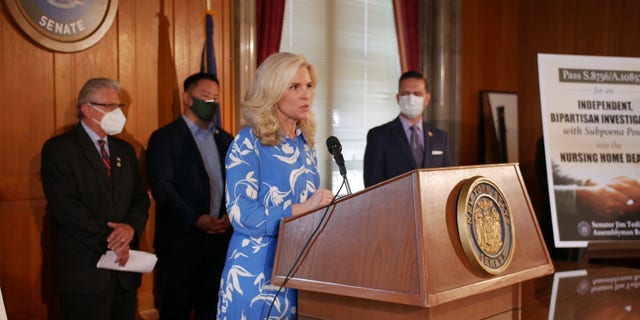 Janice Dean testifies in Albany calling for an independent nursing home investigation in 2020.