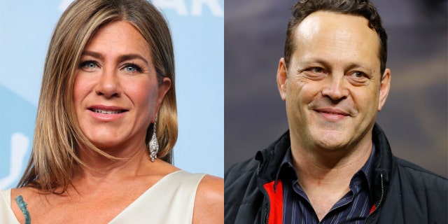 Jennifer Aniston (left) dated Vince Vaughn, who co-starred with her in 'The Break-Up.'
