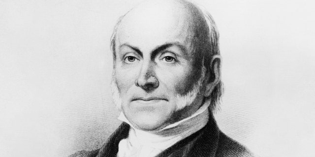 Portrait of John Quincy Adams (1767-1848), American diplomat and politician who served as the 6th President of the United States from 1825 to 1829, engraving after a painting by George Peter Alexander Healy (1818-1894).