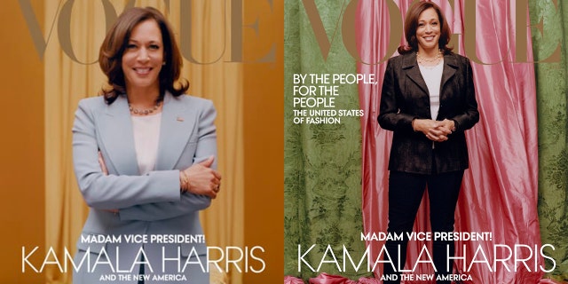 Two Vogue magazine covers have been revealed featuring Vice President-elect Kamala Harris, with the image on the right sparking controversy.