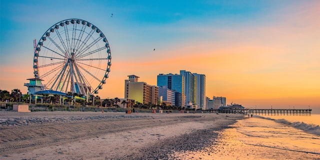 Sunrise over Myrtle Beach, South Carolina, USA.