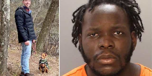 Milan Loncar, left, photographed with his rescue dog, Roo. Davis L. Josephus, right, is accused of fatally shooting Loncar while he was out walking his dog in Brewerytown, Philadelphia, on Jan. 13.