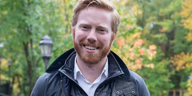 Then-Republican candidate for Michigan's 3rd district Peter Meijer poses for a portrait in Rockford on Sept. 28, 2020.