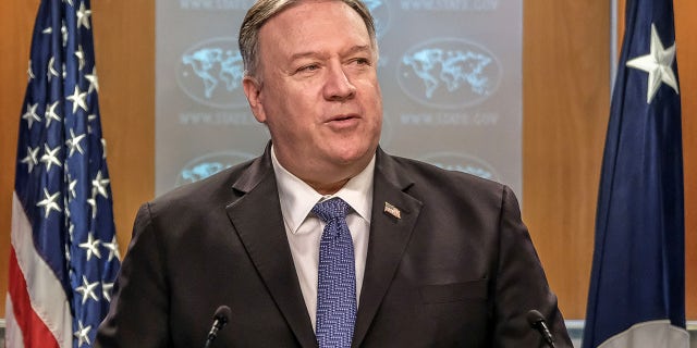 Mike Pompeo speaks during a news conference at the State Department in Washington, D.C., U.S., on Thursday, March 5, 2020. Alex Wroblewski/Bloomberg via Getty Images