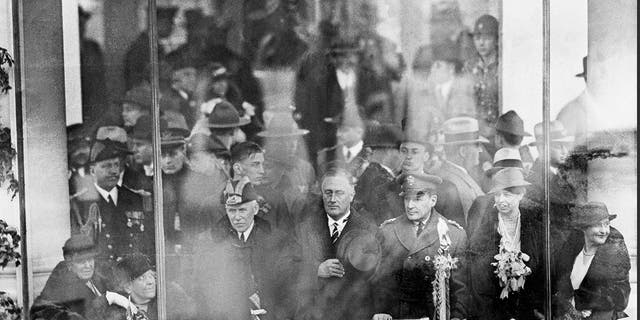 President Franklin D. Roosevelt watches his inaugural parade in Washington. (AP Photo, File)