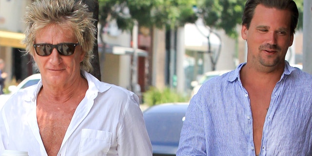 Rod Stewart (left) and his son Sean Stewart (right) have reached a plea deal in the case of misdemeanor battery charges brought against them following an altercation in a Florida hotel. (Photo by Bauer-Griffin/GC Images)
