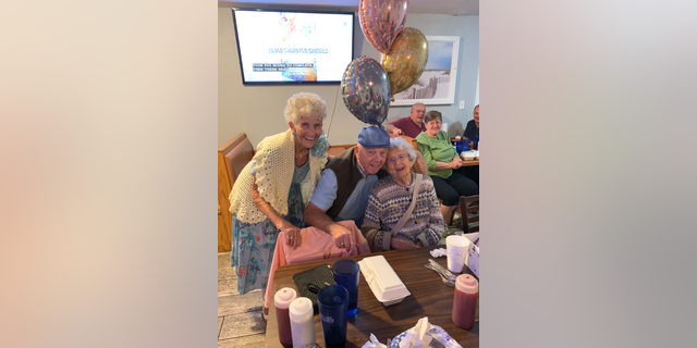 Rita Thomas (right) celebrating her 95th birthday with friends and loved ones in February of 2020 (Photo courtesy of the Thomas family).