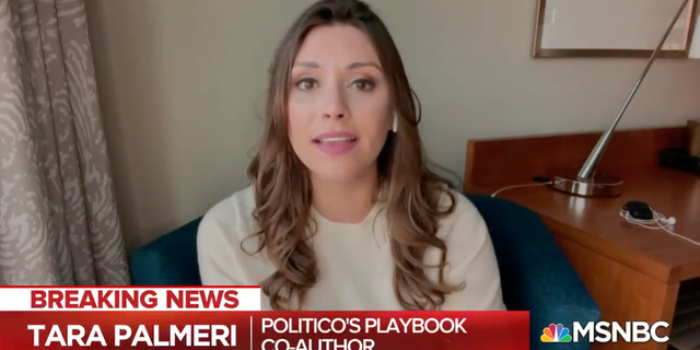 Tara Palmeri is seen during an MSNBC appearance.