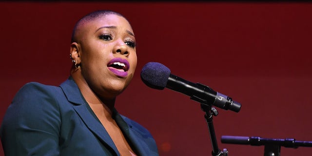 Symone Sanders speaks onstage during Global Citizen Week: At What Cost?at the Apollo Theater Sept. 23, 2018, in New York City.  