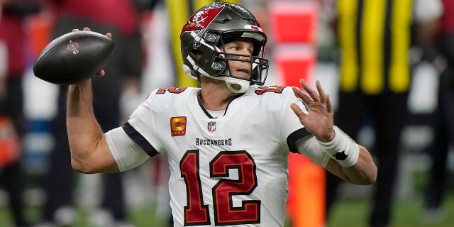 Tampa Bay Buccaneers quarterback Tom Brady throws against the New Orleans Saints during an NFL divisional round playoff Jan. 17, 2021, in New Orleans.