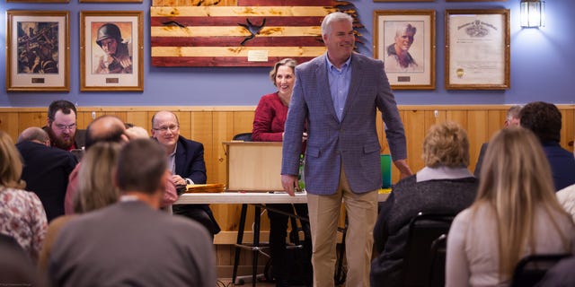 Rep. Tom Emmer of Minnesota, the chair of the Natio<em></em>nal Republican Co<em></em>ngressional Committee, on the campaign trail.