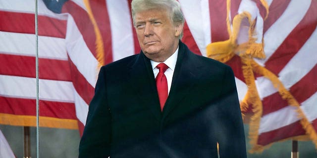 Now-former President Donald Trump arrives to speak to supporters from The Ellipse near the White House on January 6, 2021, in Washington, DC. (Photo by Brendan Smialowski / AFP) (Photo by BRENDAN SMIALOWSKI/AFP via Getty Images)