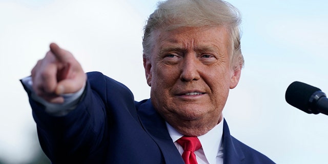 President Donald Trump speaks during a campaign rally at The Villages Polo Club, Friday, Oct. 23, 2020, in The Villages, Fla. (AP Photo/Evan Vucci)