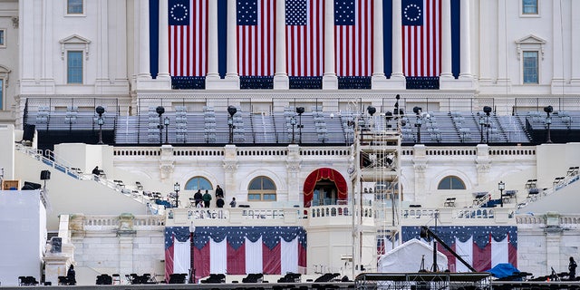 The Capitol as security preparations continue leading up to President-elect Joe Biden's inauguration, in Washington, Sunday, Jan. 17, 2021. (AP Photo/J. Scott Applewhite)