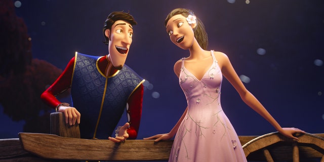 Wilmer Valderrama stars as Prince Philippe Charming and Demi Lovato stars as Lenore in the Netflix film 'Charming.'